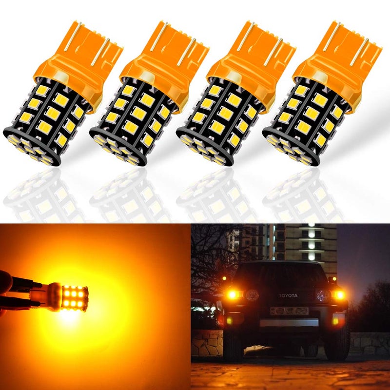 Antline 7443 7440 T20 992 7441 7444 W21W LED Bulbs Amber Yellow, 12-24V Super Bright 1000 Lumens Replacement for Turn Signal Blinker Lights, Side Marker Lights (Pack of 4) - Image 2